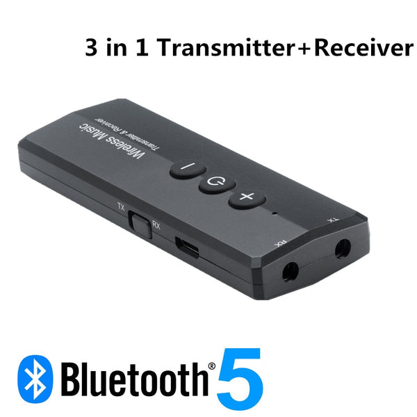 bluetooth 5.0 transmitter receiver stereo audio 3.5mm wireless aux jack