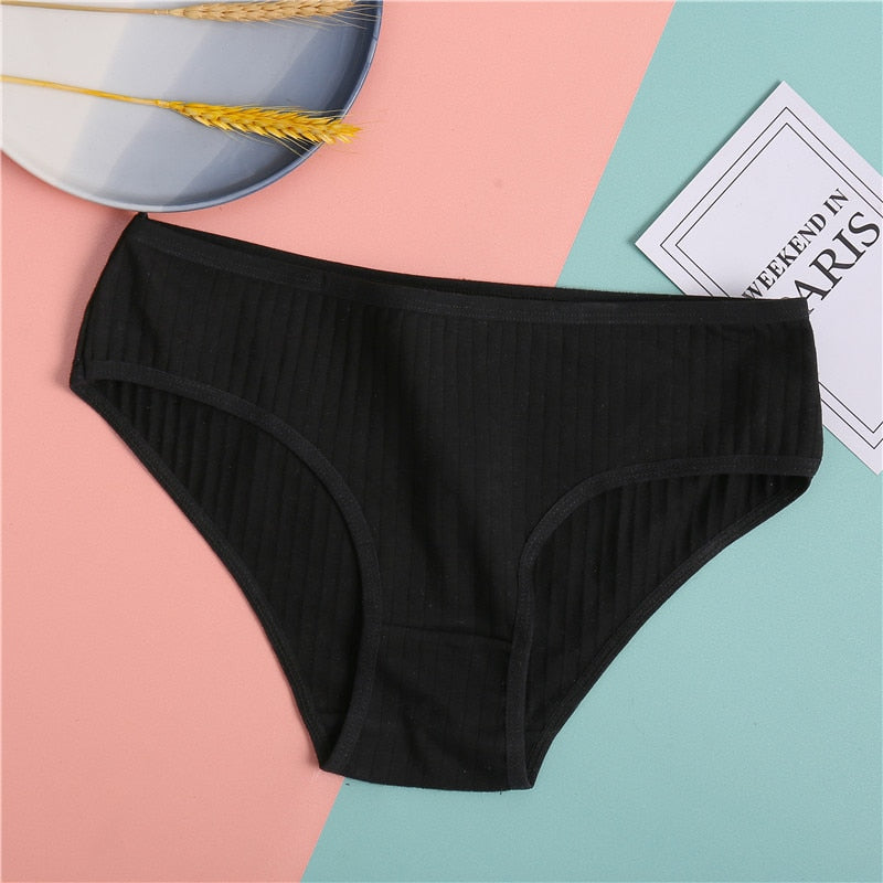 women's underpants soft cotton panties girls solid color briefs