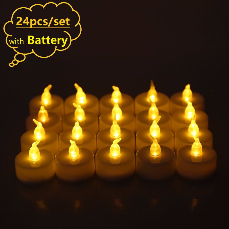 rantion 24packs flickering led candle flameless electric battery tea candles