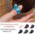 6pcs/set acoustic guitar strings rainbow colorful guitar strings e-a 2pcs thumb picks