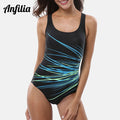 anfilia women one piece swimsuit printed sport swimwear