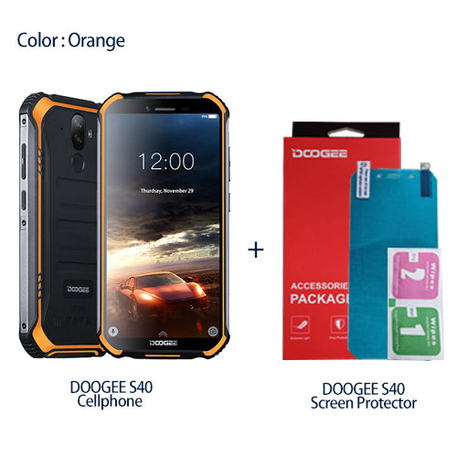 doogee s40 ip68 ip69k mobile phone 5.5inch display s40 3gb 32gb / add screen protector 2