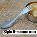 tito outdoor camping picnic titanium spoon tableware titanium alloy fork styleb- ti color