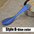 tito outdoor camping picnic titanium spoon tableware titanium alloy fork styleb-blue color