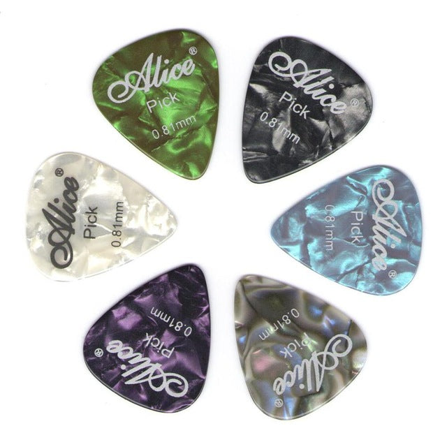 6 pieces alice celluloid guitar picks mediator thickness 0.81 mm