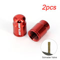 2pcs aluminum bicycle tire valve cap accessories red for schrader