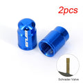 2pcs aluminum bicycle tire valve cap accessories blue for schrader