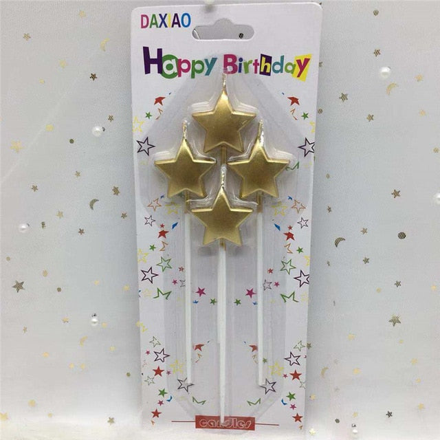 rose gold sliver red happy birthday letter cake birthday party festival supplies star-gold