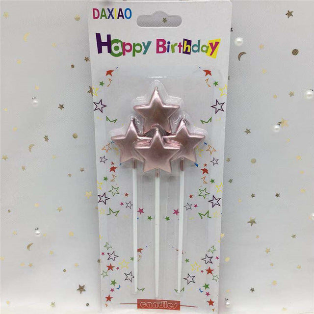 rose gold sliver red happy birthday letter cake birthday party festival supplies star-rose-gold