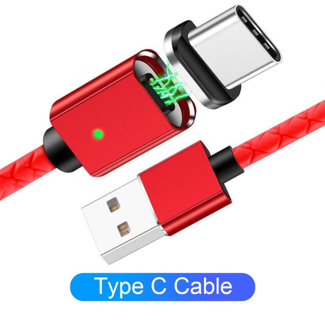magnetic cable for iphone 6 7 xs micro usb red for type c