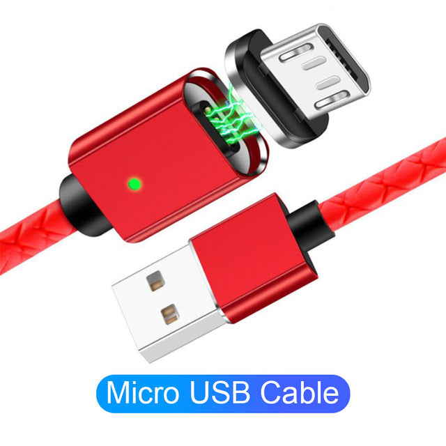 magnetic cable for iphone 6 7 xs micro usb red for micro