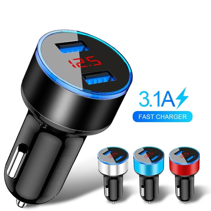 lovebay 3.1a led display dual usb car charger universal mobile phone