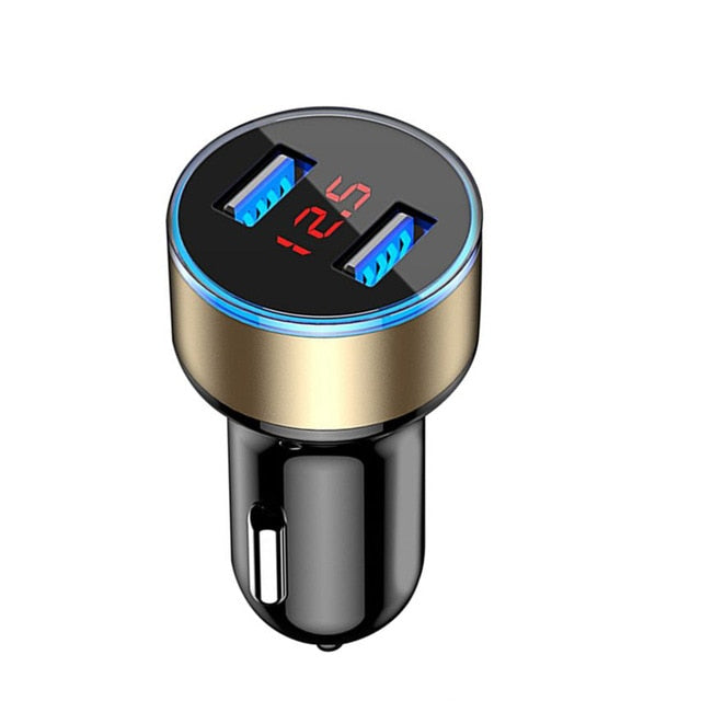 lovebay 3.1a led display dual usb car charger universal mobile phone gold