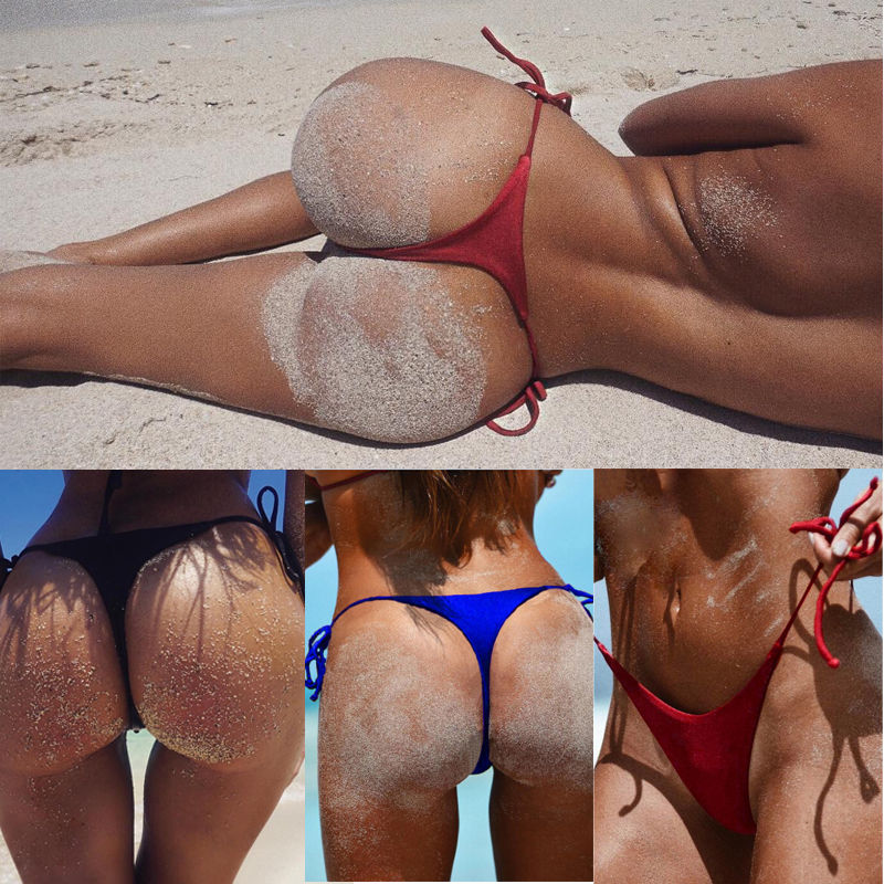 4 colors summer hot women swimwear brazilian cheeky bikini bottom