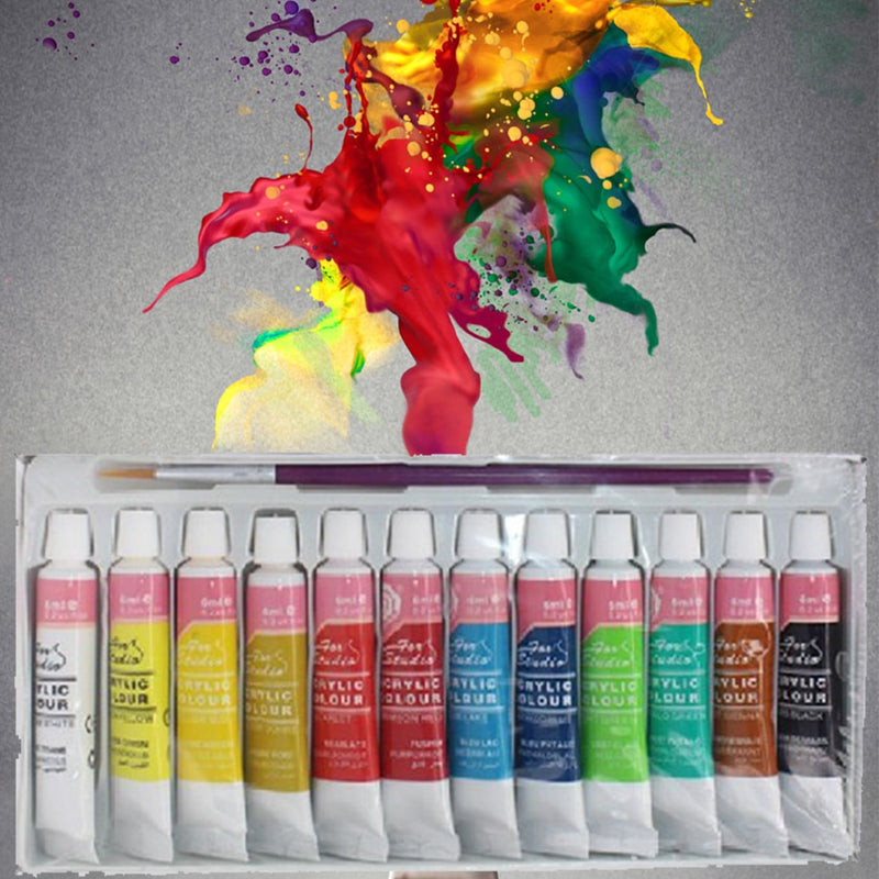wall painting 12 colors professional acrylic paints set hand painted