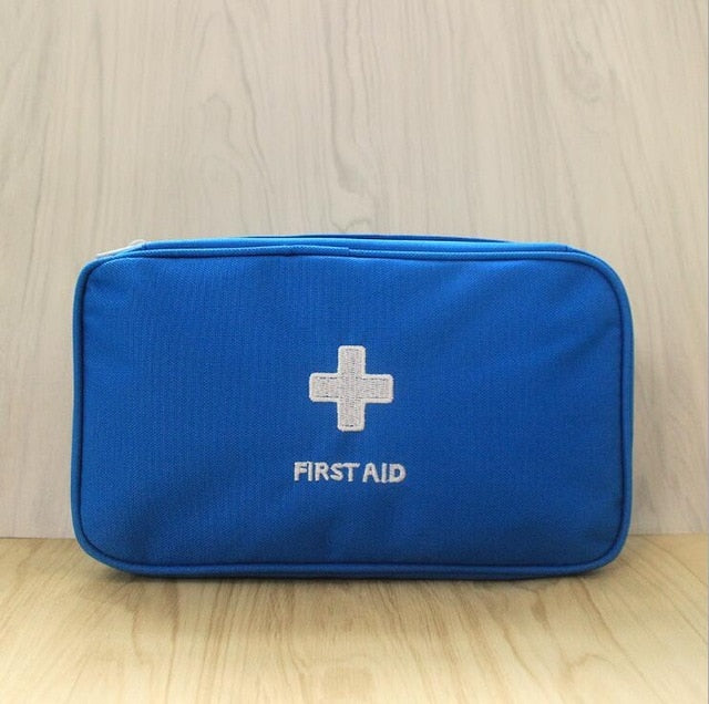 first aid kit for medicines outdoor camping medical bag blue