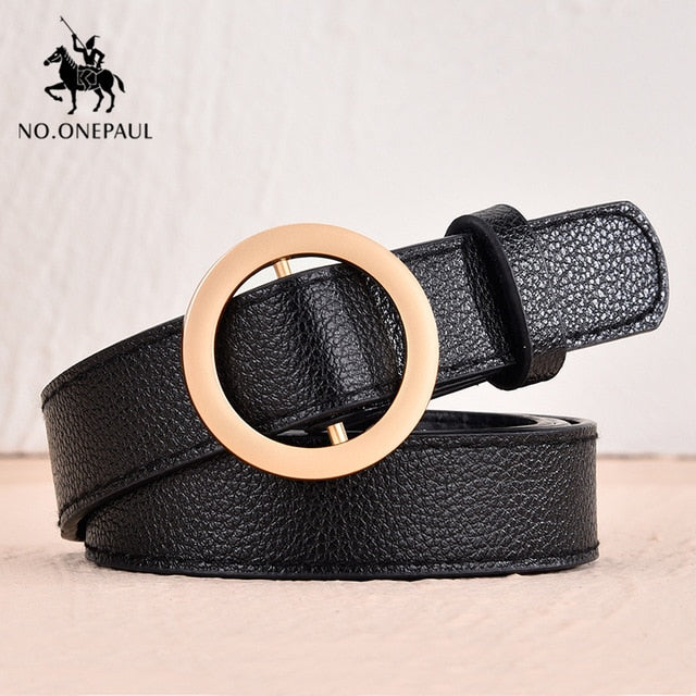 women belt genuine leather new punk style fashion ssm01 black gold / 105cm