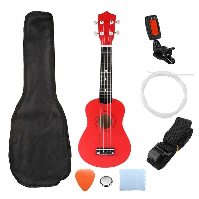 21 inch ukelele soprano 4 strings hawaiian spruce basswood guitar red / 21 inches