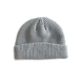 men knitted hat beanie skullcap sailor cap cuff beanie light gray