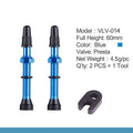 bicycle 1pair presta valve for road mtb bicycle tubeless tires brass 60mm blue 1 pair