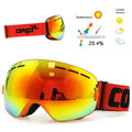 unisex copozz brand ski goggles double layers uv400 anti-fog frame orange