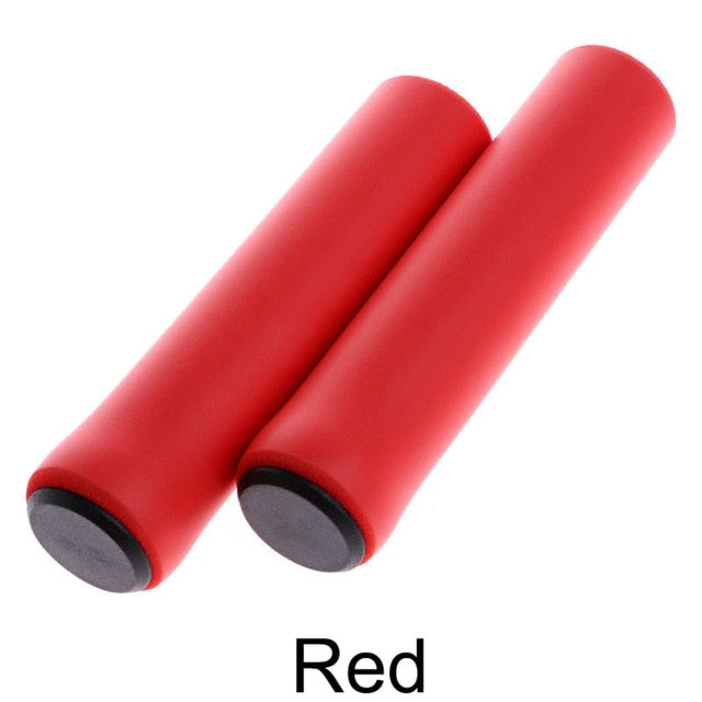 1pair anti-slip soft silicone rubber bicycle handlebar grip red