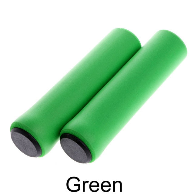 1pair anti-slip soft silicone rubber bicycle handlebar grip green