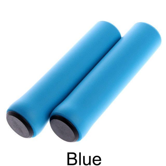 1pair anti-slip soft silicone rubber bicycle handlebar grip blue