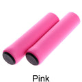 1pair anti-slip soft silicone rubber bicycle handlebar grip pink