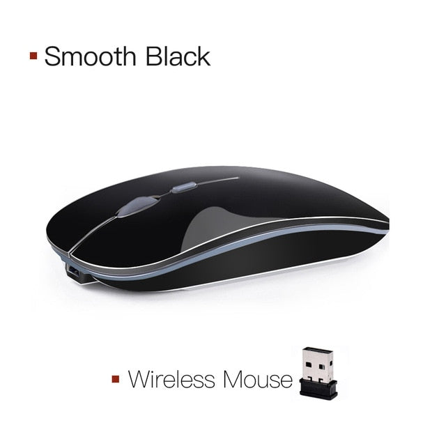 wireless mouse computer bluetooth mouse silent pc mause rechargeable 2.4g smooth black