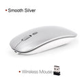wireless mouse computer bluetooth mouse silent pc mause rechargeable 2.4g smooth sliver