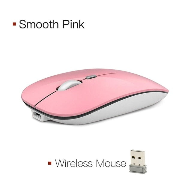 wireless mouse computer bluetooth mouse silent pc mause rechargeable 2.4g smooth pink