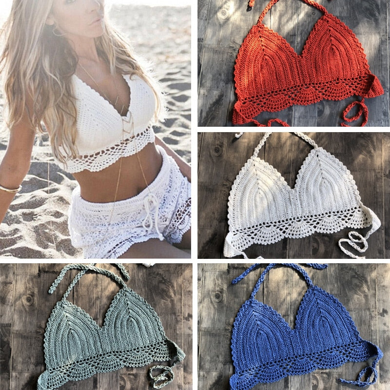 new bikini top handmade crochet women boho beach bralette