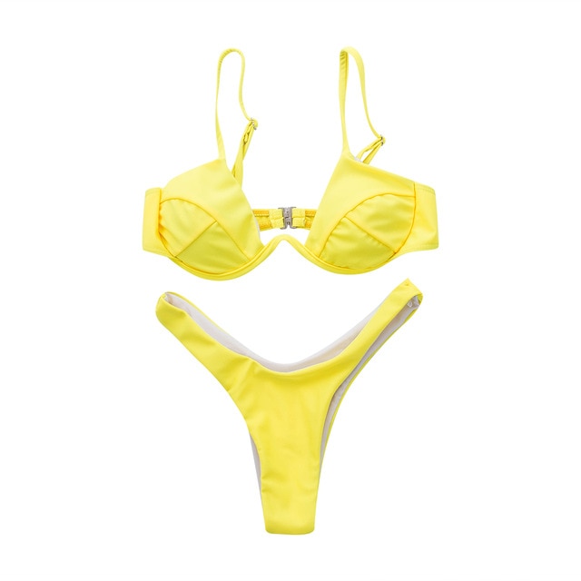 sexy push up unpadded brazilian bikini 4colors set