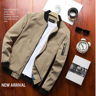 men's bomber zipper jacket male casual streetwear
