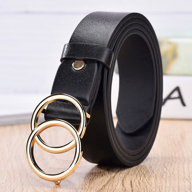 designer's famous brand leatherhigh quality belt syl black / 105cm