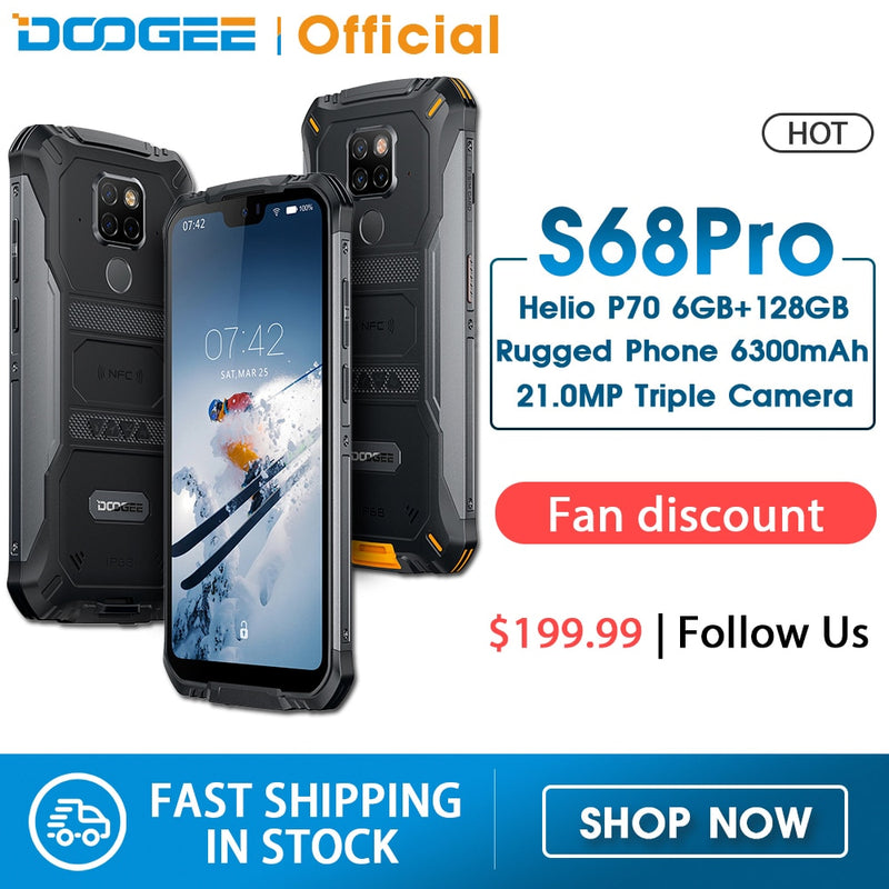ip68 waterproof doogee s68 pro rugged phone