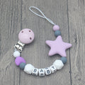 xcqgh personalized name handmade pacifier clips holder chain purple