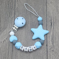 xcqgh personalized name handmade pacifier clips holder chain sky blue