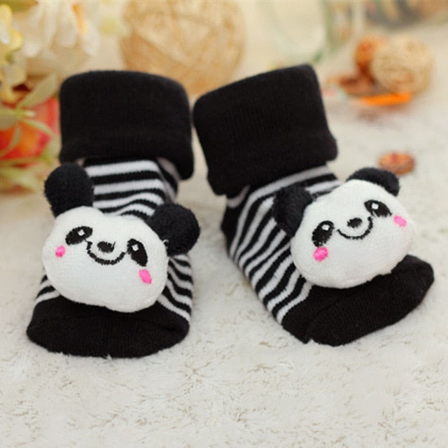 baby girl/boy socks floor non-slip cotton cartoon doll socks with bells