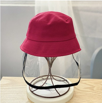 children anti-fog bucket hats unisex outdoor travel dustproof wine  red / kids