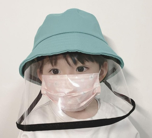 children anti-fog bucket hats unisex outdoor travel dustproof sky blue / kids