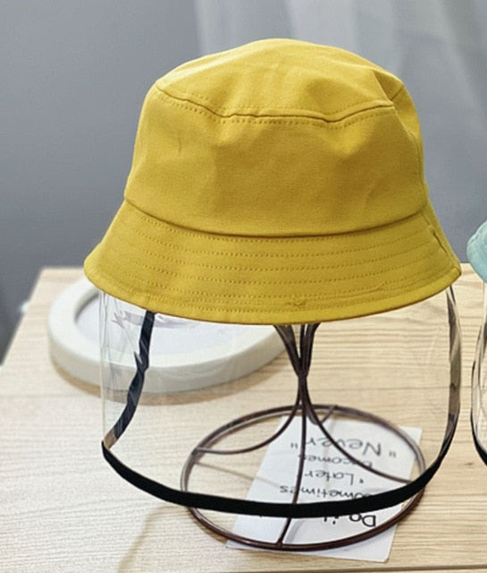 children anti-fog bucket hats unisex outdoor travel dustproof yellow / kids