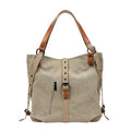 canvas tote bag women handbags female designer large capacity khaki / 30x35x11cm