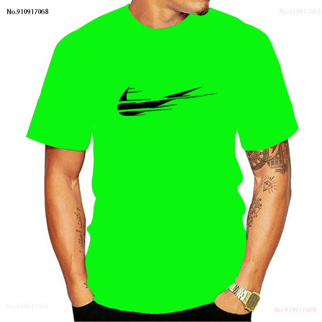 nike sportwear short-sleeved xxs-6xl men's and women's t-shirts green   black / 4xl