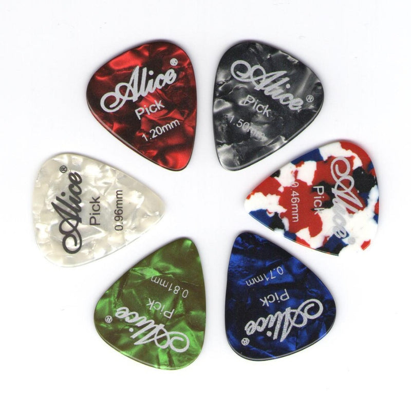 6 pieces alice celluloid guitar picks mediator thickness