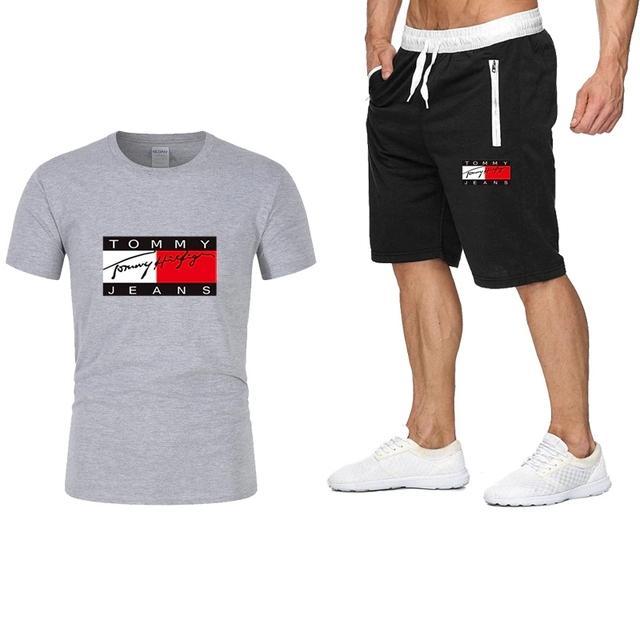 tommy hilfiger men's sport t-shirt, trousers and jogging suit.