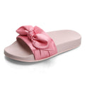 pink silk bow slippers satin fashion slides