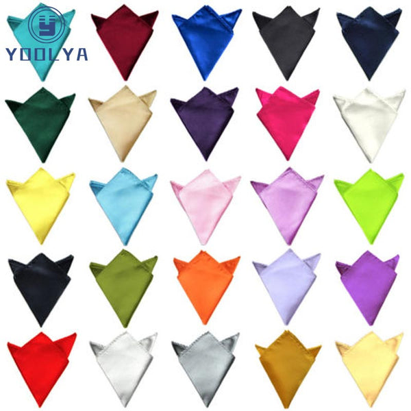 luxury 36 colors hanky men's handkerchief solid color white black red pocket square 22cm wedding business party chest towel