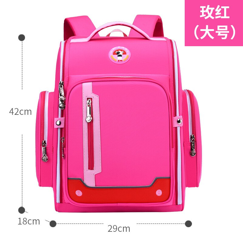 school bags for boys, girls grade 1-3-6 kids book bag orthopedic large pink